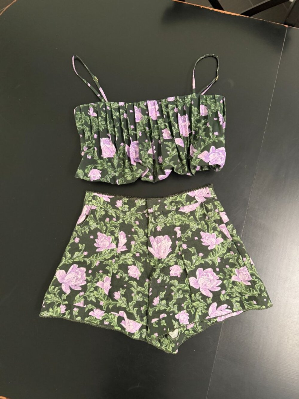 Agua by Agua Bendita S Toronjil Pleated Floral Linen Shorts - Picture 13 of 14